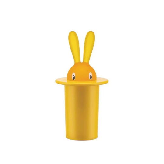 Alessi Θήκη για Οδοντογλυφίδες Κίτρινη 14cm σειρά Magic Bunny