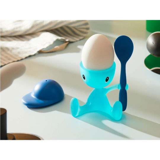 Alessi Αυγοθήκη με Κουτάλι 11x9x8cm Μπλε-Γαλάζιο Cico