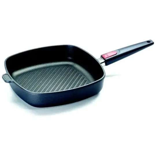 Γκριλιέρα αντικολλητική από χυτό αλουμίνιο με αποσπώμενη λαβή 28 x 28 εκατ. Titanium Nowo