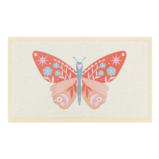 Artsy Mats - Χαλάκι Εισόδου Orange Flower Butterfly 70x40cm