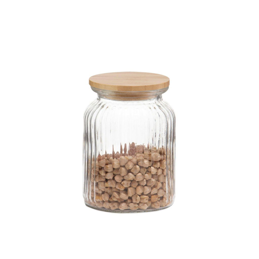 Andrea House - Γυάλινο Δοχείο Με Καπάκι Bamboo 1000ml