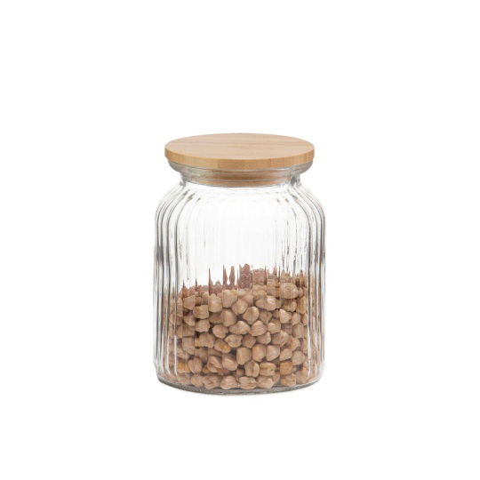 Andrea House - Γυάλινο Δοχείο Με Καπάκι Bamboo 1000ml