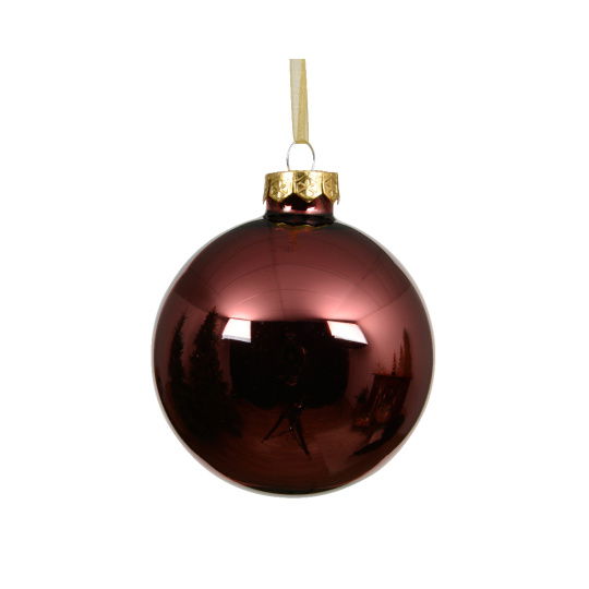Χριστουγεννιάτικη Γυάλινη Μπάλα Oxblood 15cm