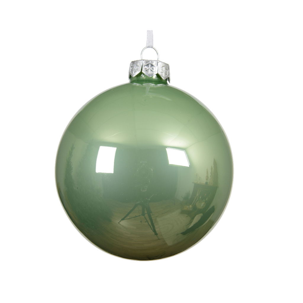 Χριστουγεννιάτικη Γυάλινη Μπάλα Matcha Green 15cm
