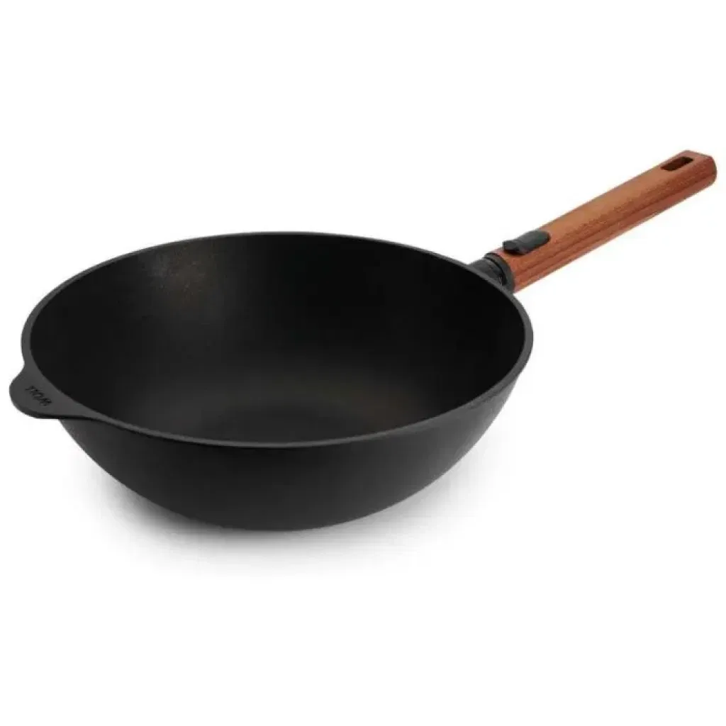 Wok αντικολλητικό από χυτό αλουμίνιο με αποσπώμενη ξύλινη λαβή 28 εκατ. Eco Logic QXR