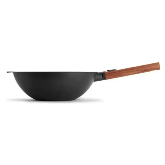 Wok αντικολλητικό από χυτό αλουμίνιο με αποσπώμενη ξύλινη λαβή 28 εκατ. Eco Logic QXR
