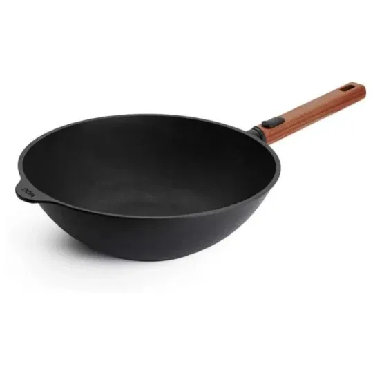 Wok αντικολλητικό από χυτό αλουμίνιο με αποσπώμενη ξύλινη λαβή 30 εκατ. Eco Logic QXR