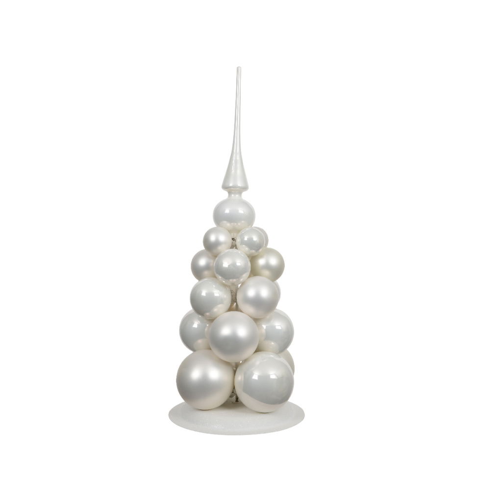Set21 Γυάλινα Δεντράκια Winter White 4cm