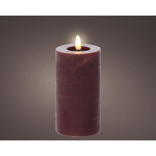 Κερί LED Oxblood Θερμού Φωτισμού 7x15cm