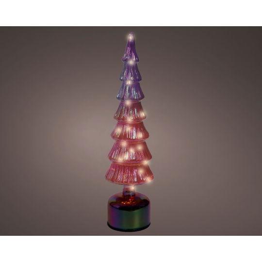Micro 20LED Περιστρεφόμενο Δεντράκι Pink 11x39cm
