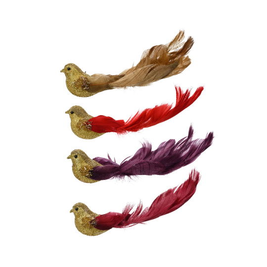 Set4 Χριστουγεννιάτικα Διακοσμητικά Πουλιά 4.5x20x5cm