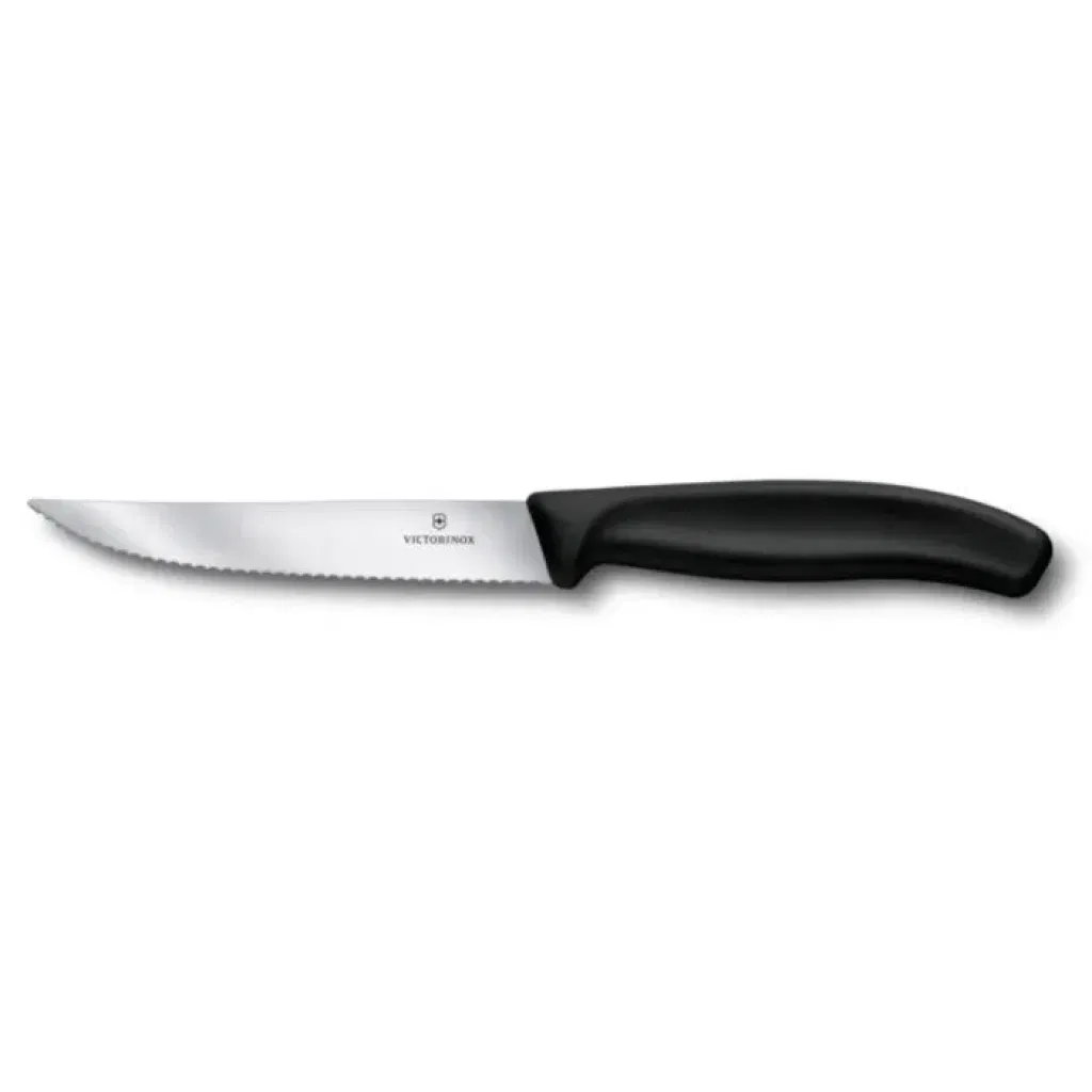 Μαχαίρι Steak & Pizza 12cm Οδοντωτό Μαύρη Λαβή Gourmet Swiss Classic