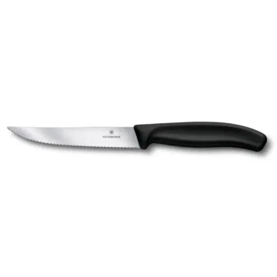 Μαχαίρι Steak & Pizza 12cm Οδοντωτό Μαύρη Λαβή Gourmet Swiss Classic