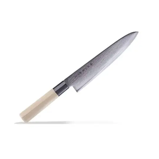 Μαχαίρι σεφ 24 εκατ. από δαμασκηνό ατσάλι με λαβή μανόλιας Shippu White