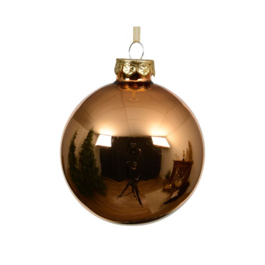 Χριστουγεννιάτικη Γυάλινη Μπάλα Brandy 15cm