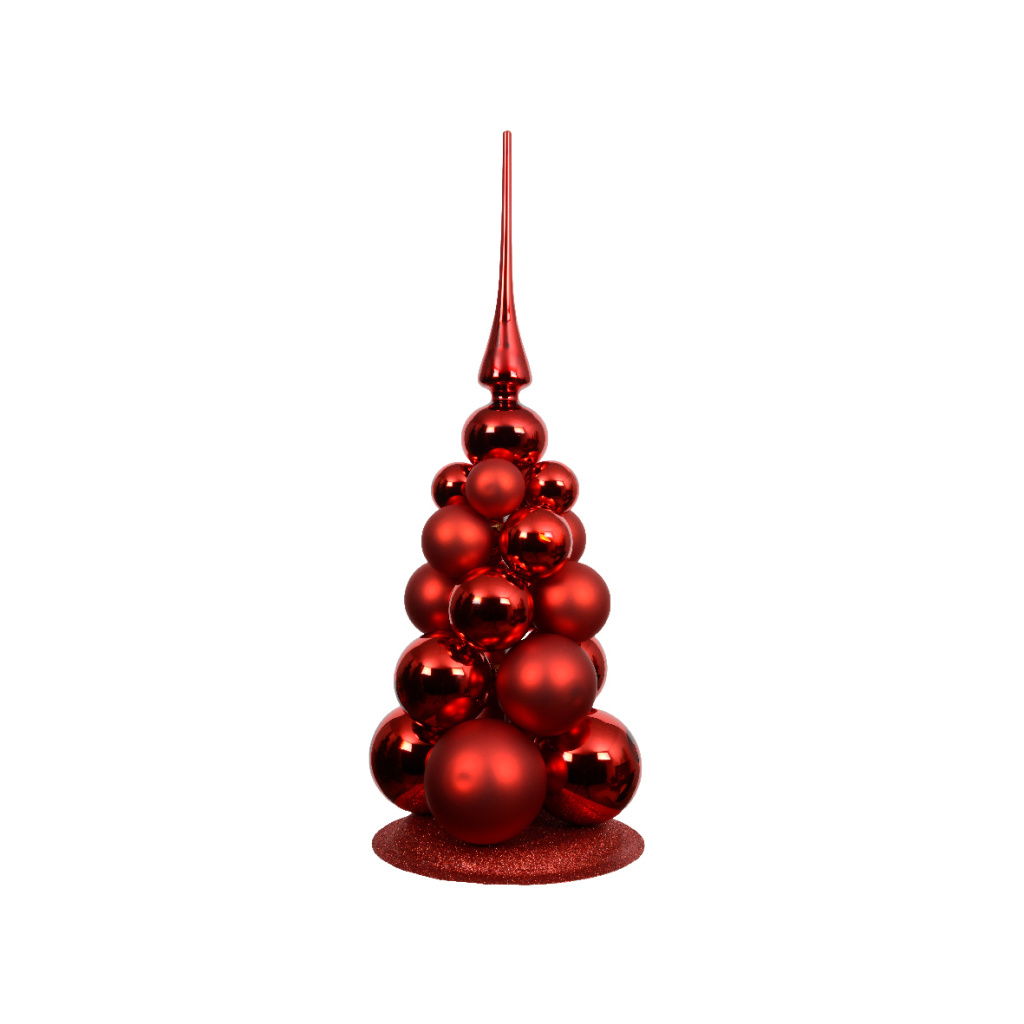 Set21 Γυάλινα Δεντράκια Christmas Red 4cm