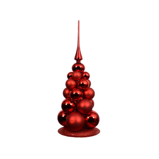 Set21 Γυάλινα Δεντράκια Christmas Red 4cm