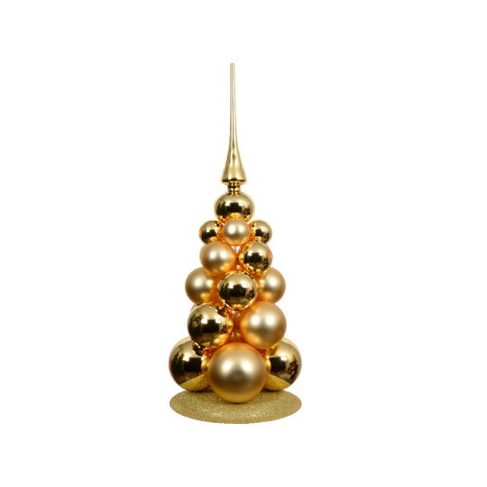 Set21 Γυάλινα Δεντράκια Light Gold 4cm