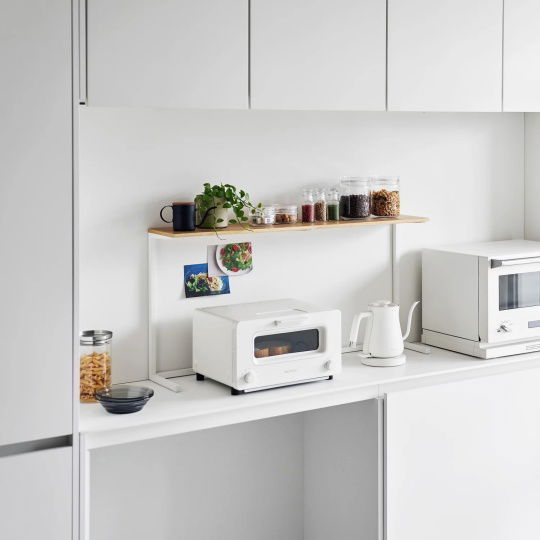 Yamazaki - Ράφι Πάγκου Κουζίνας Με Ξύλινη Επιφάνεια Tower WH