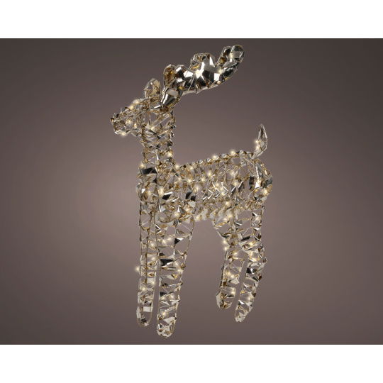 Micro 100LED Τάρανδος Χρυσός Θερμού Φωτισμού 13x37x66cm