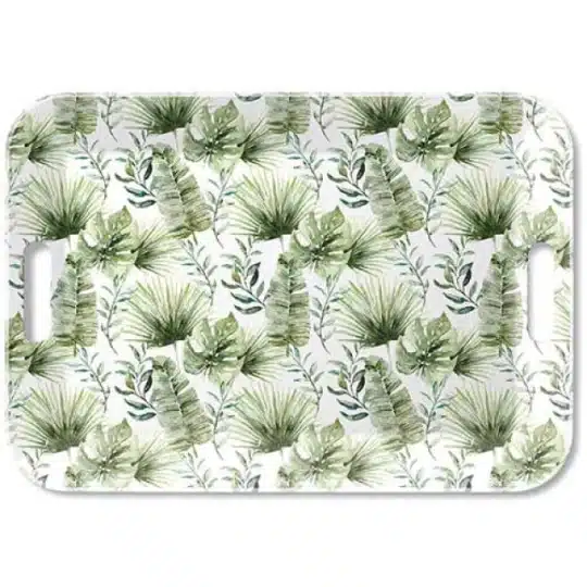 Δισκάκι Σερβιρίσματος Μελαμίνη Jungle Leaves White 33x47cm