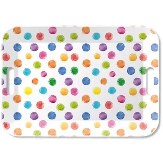 Δισκάκι Σερβιρίσματος Μελαμίνη Polka Dots White 33x47cm