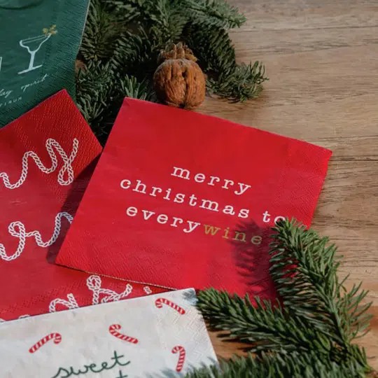 Raeder - Χριστουγεννιάτικη Χαρτοπετσέτα Cocktail Merry Christmas To Everywine