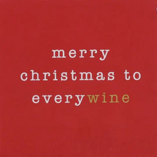 Raeder - Χριστουγεννιάτικη Χαρτοπετσέτα Cocktail Merry Christmas To Everywine