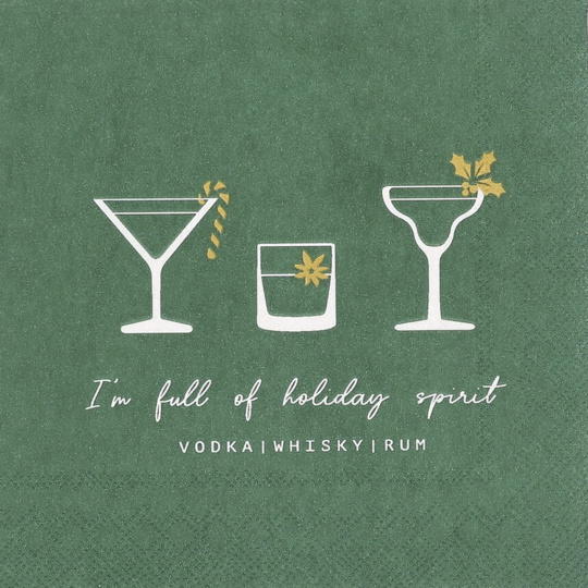 Raeder - Χριστουγεννιάτικη Χαρτοπετσέτα Cocktail Holiday Spirit