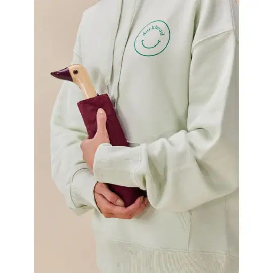 Ομπρέλα Original Duckhead - Κεράσι, Σπαστή με Χειροποίητο Χερούλι Πάπια