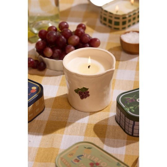 Bordeaux Grape Φυτικό Κερί 226gr Σε Κεραμικό Δοχείο Bistro Grapes