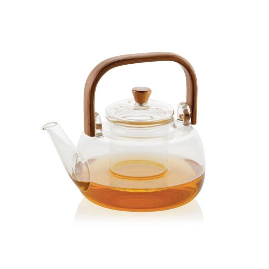 Andrea House - Γυάλινη Τσαγιέρα Με Φίλτρο Και Bamboo Λαβή 1L