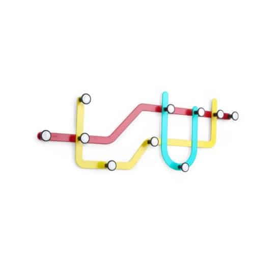 Κρεμάστρα Τοίχου Subway Πολύχρωμο 57x21x3cm