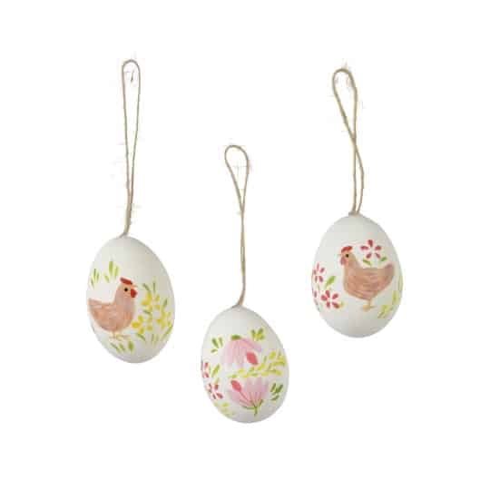 Σετ6 Πασχαλινά Αβγά Άσπρα/Πολύχρωμα 6cm