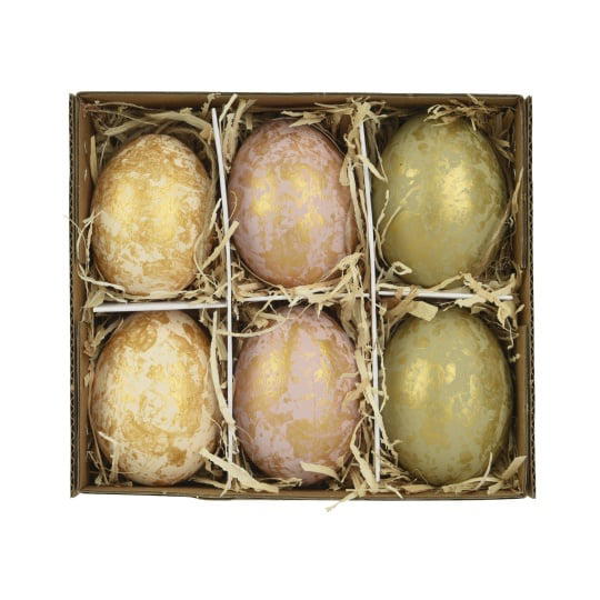 Σετ6 Πασχαλινά Αβγά Διακοσμητικά 6cm