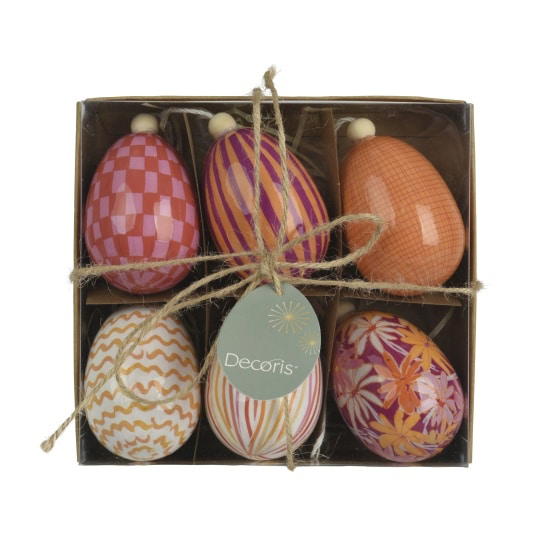 Σετ6 Διακοσμητικά Πασχαλινά Αβγά 7.50cm