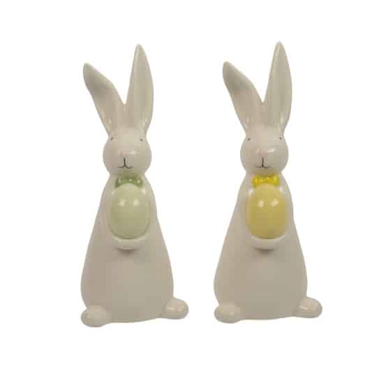 Σετ2 Πορσελάνινα Διακοσμητικά Πασχαλινά Λαγουδάκια 16cm