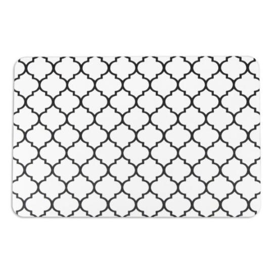 Artsy Mats - Αντιολισθητικό Πατάκι Μπάνιου BlackTrellis White Stone 39x60cm